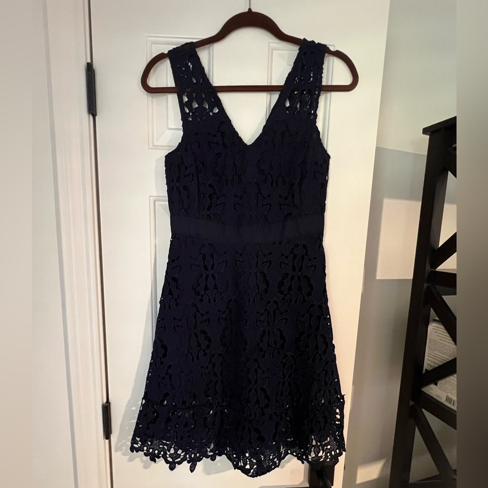 Banana Republic navy lace dress